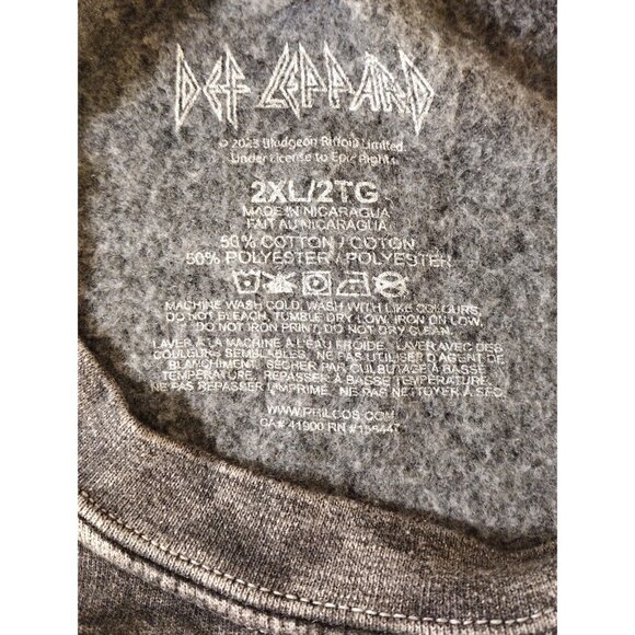 Def Leppard High N Dry Gray Crew Neck Pullover Sweatshirt Men's  2XL - Picture 4 of 7